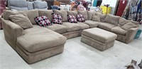 Large Sectional Brown Couch Set
