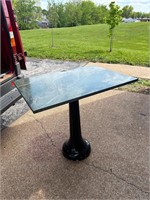 Granite top table with metal base