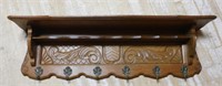 Acanthus Carved Character Hooked Oak Wall Rack.