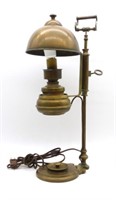 Copper Clad Student Desk Electrified Oil Lamp.
