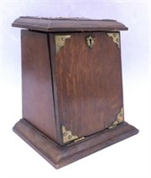 Brass Applique Fall Front Stationary Box.