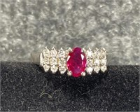 14KW Ruby Size 7 Ring 2.5 Grams