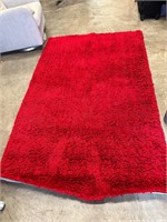 Red shag rug