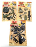 Lot of 3 G.I. Joe Mission Gear Weapons Clothes