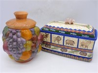 Ceramic Kitchen Lidded Jar and Box.