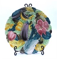 Italian Majolica Style Wall Plate with Stand.