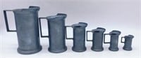 Pewter Graduated Size Tankards.