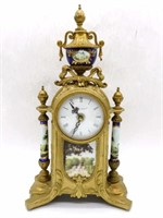French Empire Style "Imperial" Brass Mantel Clock.