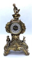 Italian Mauro Manetti Putti and Fawn Brass Clock.