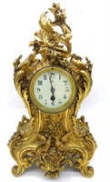 Japy Freres Louis XV Style Brass Clock.