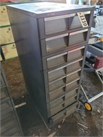 MULTI DRAWER STEEL CABINET W/ CONTENTS