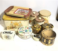 Lot of Vintage Kitchen Tins Recipe Canister