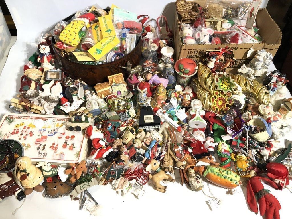 Huge lot of Christmas Ornaments Wooden Ceramic