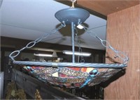 Dragonfly Motif Stained Glass Light Fixture.