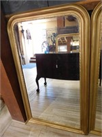 Louis Philippe Style Gilt Framed Beveled Mirror.