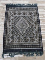 North African Hand Woven Geometric Rug.