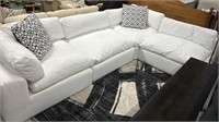 White Down Filled 4 Piece Sectional with Washable