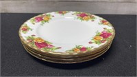 4 Royal Albert Old Country Roses Plates 8.25"