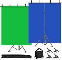 Mskira Blue Green Screen Backdrop With Stand Kit,