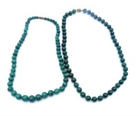 Malachite Beaded Necklaces.