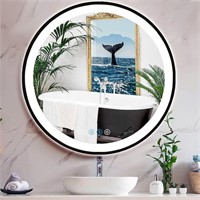 30 Inch Bathroom Round Lighted Vanity Mirror