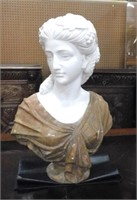Classically Styled Carved Marble Bust of a Woman.