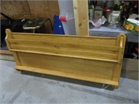 wooden display shelf .