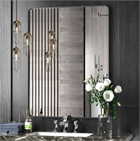 Bathroom Mirror, 20x28 Inch Stainless Steel Frame