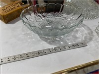 pressed glass footed bowl