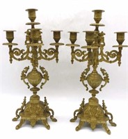 Gilt Brass Louis XV Style Candelabra.