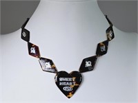 Rare WWII Sweet Heart Faux Tortoise Necklace