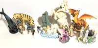 Lot of Animal Figurines Dragons Ceramic Porcelin