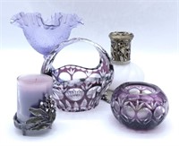 Cut to Clear Crystal and Purple Glass Selection.