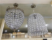 Crystal Pendant and Birdcage Light Fixtures.