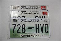 3 TENNESSEE LICENSE PLATES