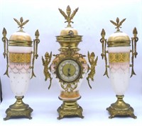 French Mantel Clock and Garnitures.
