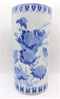 Blue and White Porcelain Umbrella Stand.