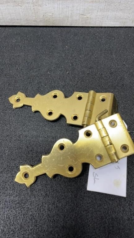 2 Solid Brass Hinges