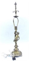 Figural Putto Brass Table Lamp.