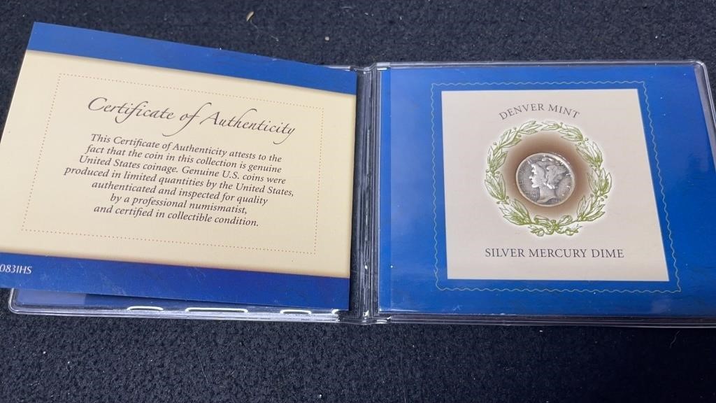 Rare 1942 Silver Mercury Dime Denver Mint Original