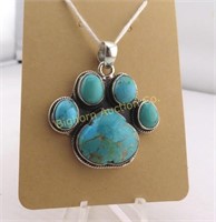 Pendant Sterling Silver, Turquoise 14.8 Grams