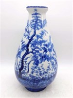 Egyptian Blue and White Tall Vase.