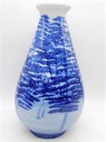 Egyptian Blue and White Tall Vase.