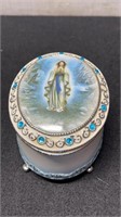 Vintage Lady Of Lordes Rosary Porcelain Music Trin