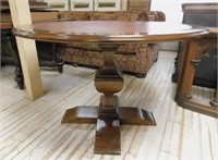 Inlaid Leather Top Mahogany Pedestal Table.