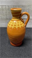 Signed Pottery Jug 5" Tall