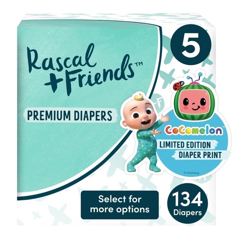 E3559  Rascal + Friends Diapers, Size 5, 134 Count