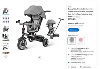 E3565  Besrey Kids Trike Stroller, 8-in-1, Gray