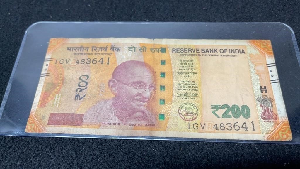 200 India Rupee Mahatma Gandil Bank Note