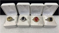 4 size 9 costume, jewelry rings, ring boxes, not